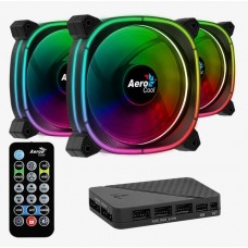 12cm ház cooler Aerocool Astro12 Pro ARGB (3db) + vezérlő COAC002