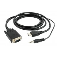 HDMI-VGA konverter kábel 3m +audió Gembird A-HDMI-VGA-03-10