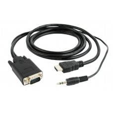 HDMI-VGA konverter kábel 3m +audió Gembird A-HDMI-VGA-03-10 HDMI-VGA konverter kábel 3m +audió Gembird A-HDMI-VGA-03-10