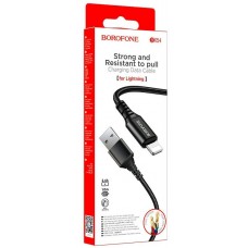USB 2.0 A-Lightning kábel 1m Borofone fonott BX54 fekete USB 2.0 A-Lightning kábel 1m Borofone fonott BX54 fekete