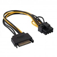SATA tápkábel > PCI-Express 6+2pin átalakító Akyga AK-CA-80