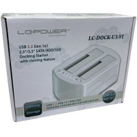 HDD dokkoló 2,5"-3,5"SATA/USB 3.2 LC Power LC-DOCK-U3-VI