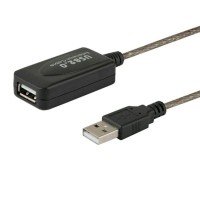 USB 2.0 hosszabbító kábel  5m+erősítő Savio CL-76