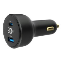Autós töltő 1xUSB + 1xUSB-C aljzattal Gembird 30W PD TA-UC-AC2PD30LCD-CAR-01