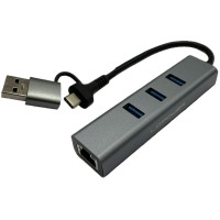 USB- > UTP 10/100/1000 átalakító (USB 3.2) +hub LC Power LC-HUB-C-MULTI-9 USB- > UTP 10/100/1000 átalakító (USB 3.2) +hub LC Power LC-HUB-C-MULTI-9