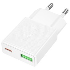 Hálózati töltő 1xUSB + 1xUSB-C aljzattal Hoco 20W PD N73 Hálózati töltő 1xUSB + 1xUSB-C aljzattal Hoco 20W PD N73