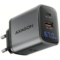 Hálózati töltő 1xUSB + 1xUSB-C aljzattal Axagon 67W GaN ACU-PQ67D Hálózati töltő 1xUSB + 1xUSB-C aljzattal Axagon 67W GaN ACU-PQ67D