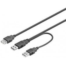 USB 2.0 Y kábel - 2x USB AM + 1x USB AF Goobay 93353